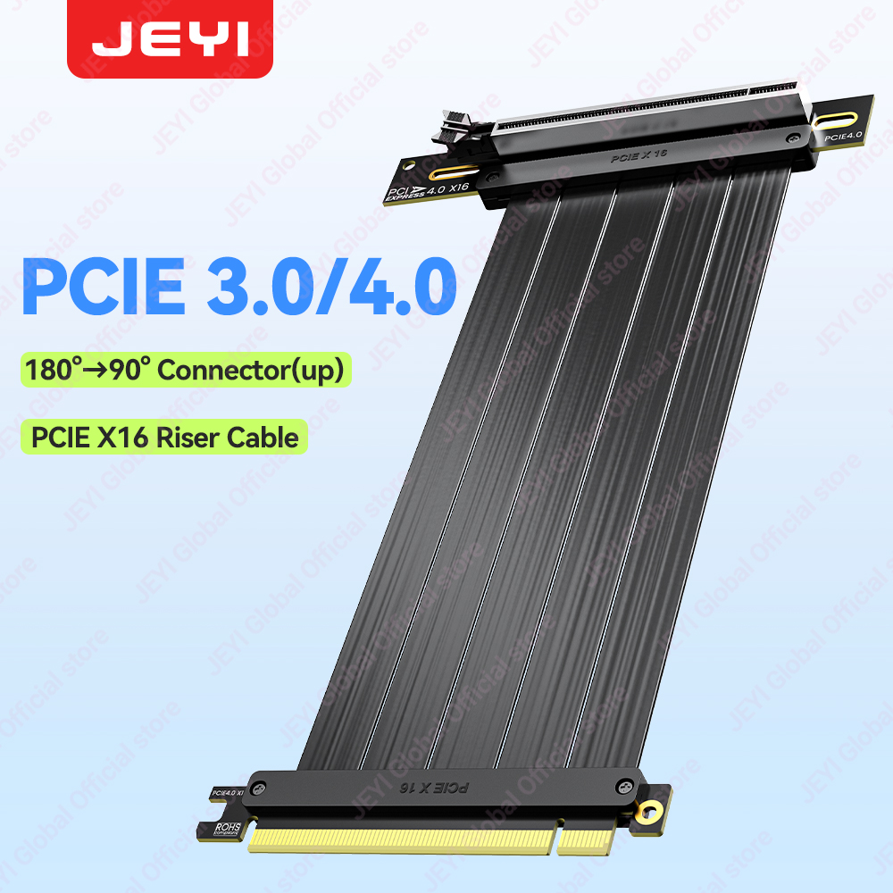 Cabo Riser JEYI PCIe 4.0 90 Graus PCIe 3.0 4.0 x16 Extensão Blindagem EMI para GPU para RTX 4090/4080/4070/7900XTX