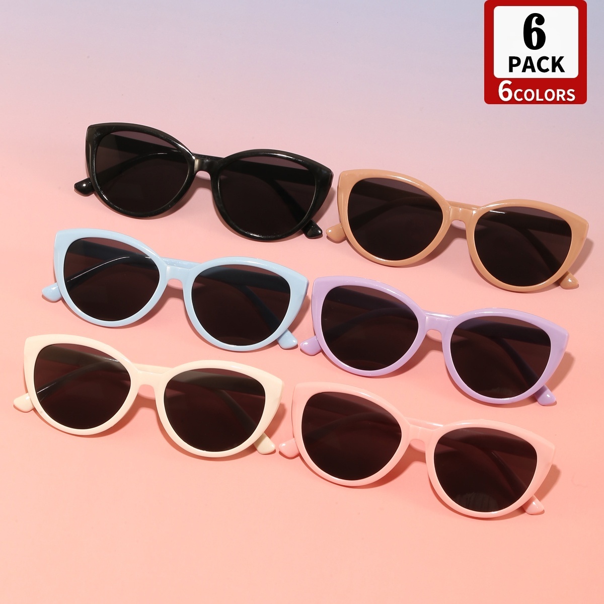 Novo 6 Pares Olho De Gato Crianças Óculos De Sol Para Meninas Meninos Moda Mostrar Tons De Proteção Uv Bebês