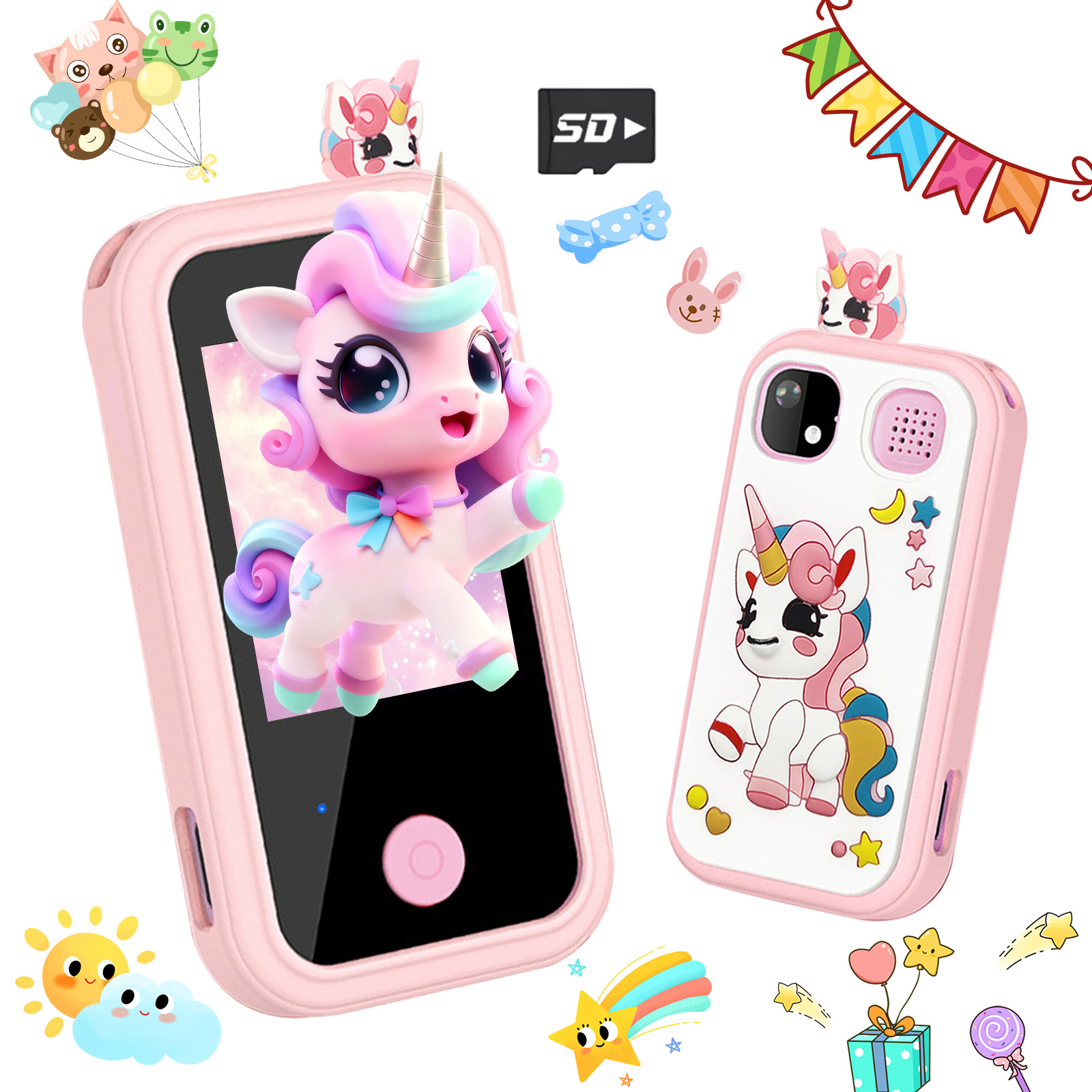 Smartphone Infantil, Presente de Feriado Perfeito para Crianças de 3 a 12 Anos, Celular de Brinquedo Educacional