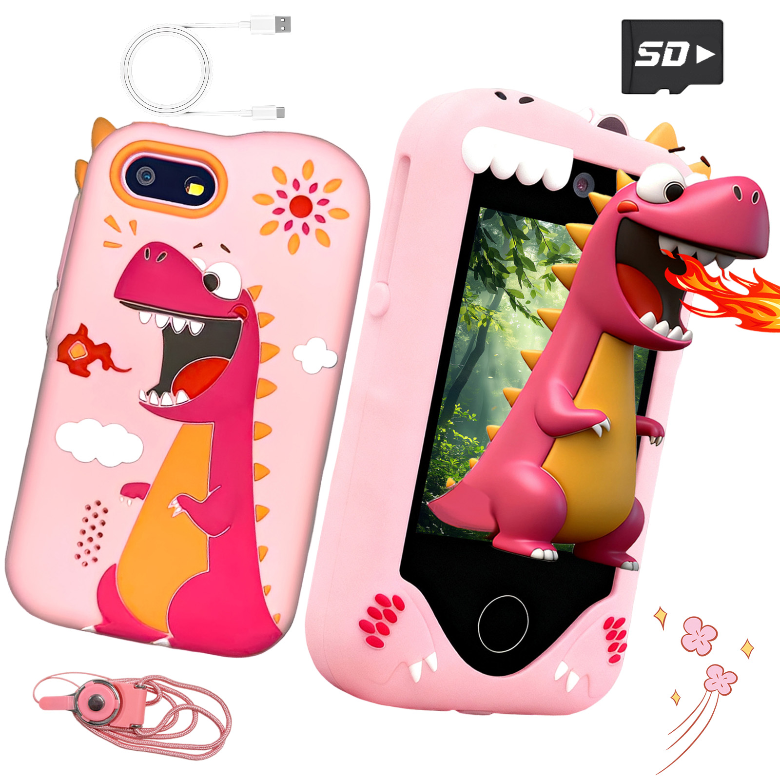 Smartphone Infantil Compacto Dispositivo Portátil Tela HD 2.8 Polegadas Câmeras Duplas Selfie Gravação Desafios de