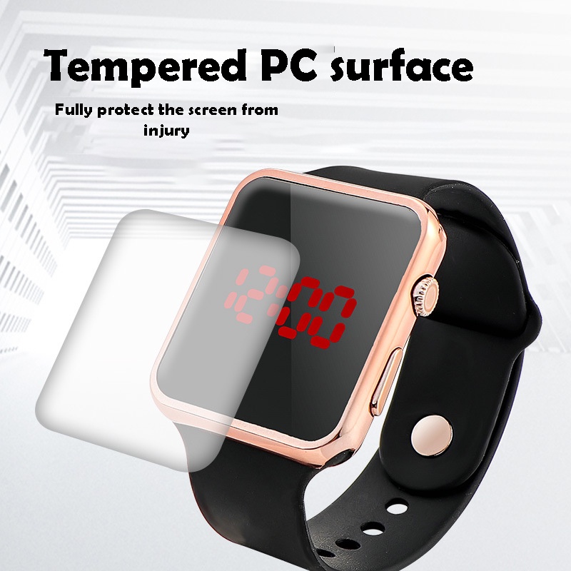 Fones De Ouvido Banda Superior Unisex Silicone Sem Fio LED Digital Esporte Smartphones Relógio Para Homem