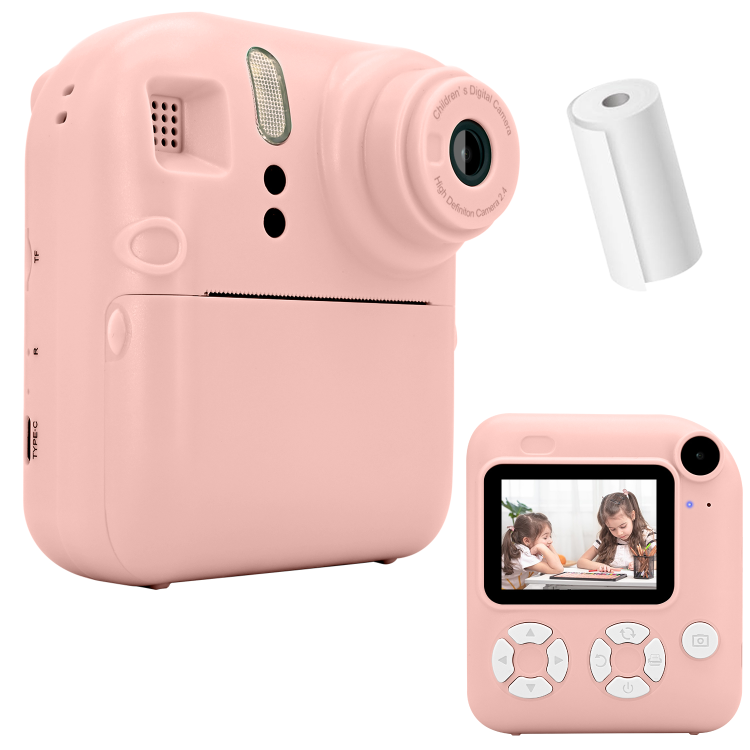 Câmera De Impressão Instantânea 16X Zoom Digital Impressora Fotográfica Jogos De Quebra-Cabeça Música Presente Portátil