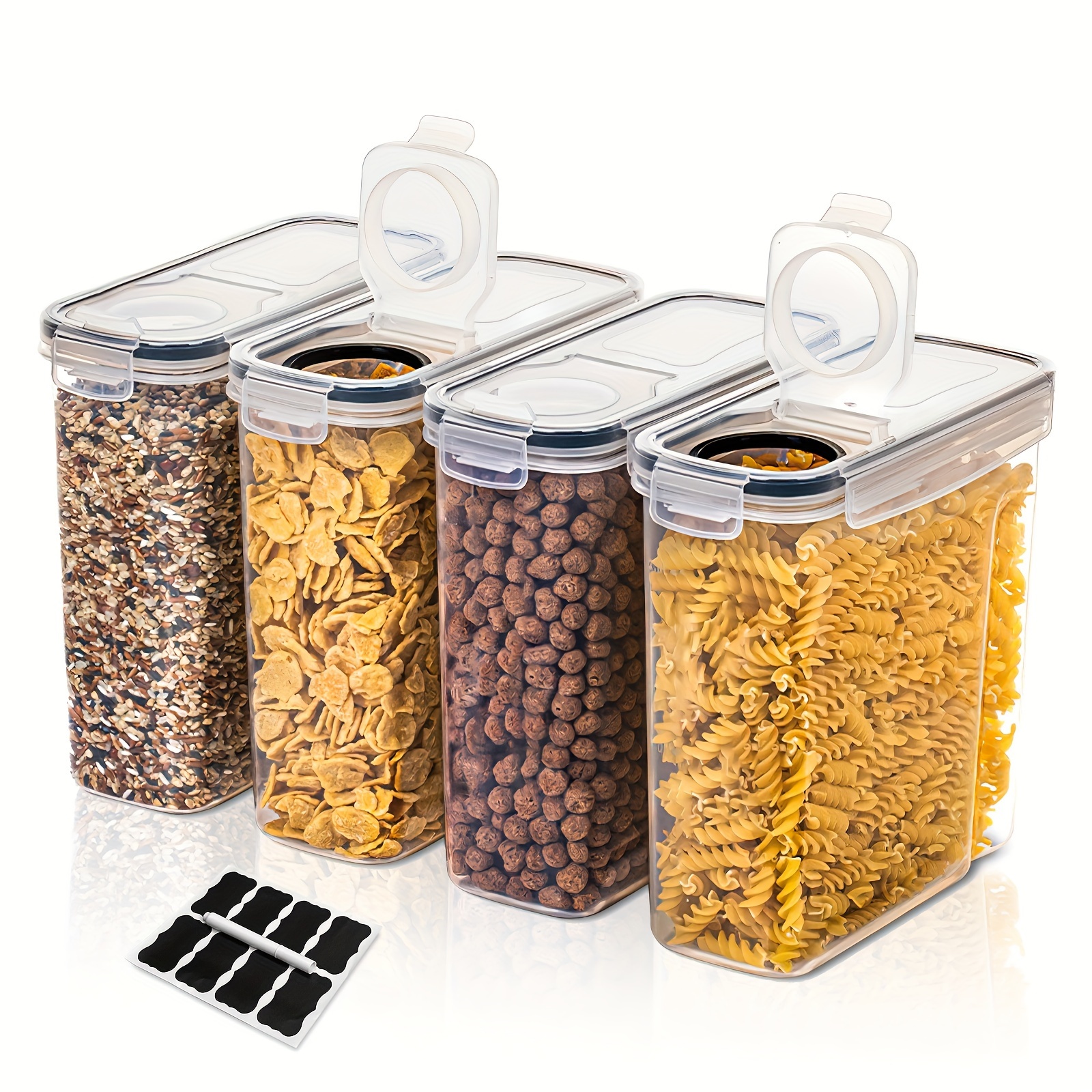 Recipiente hermético para alimentos secos, design empilhável, armazenamento de arroz, acessórios de cozinha, organizador
