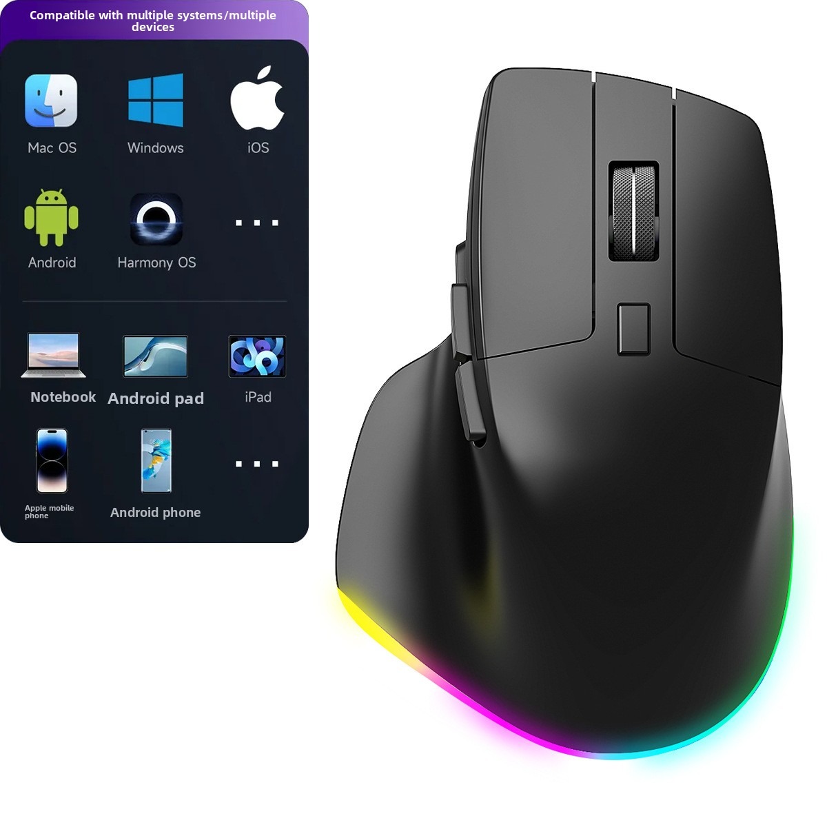 Mouse de jogo de e-sports G30G Mouse 2.4G sem fio para negócios e escritório Mouse ergonômico silencioso
