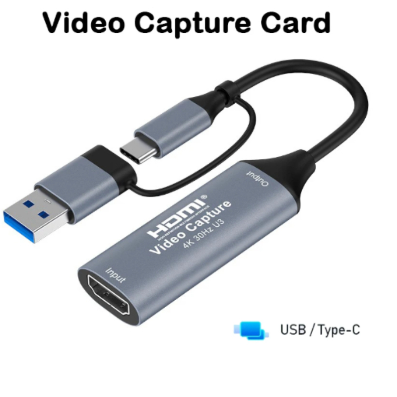Placa de captura de vídeo 2 em 1 4K HDMI para 1080P 60Hz Game Grabber para PS5 Switch Live Stream Elite