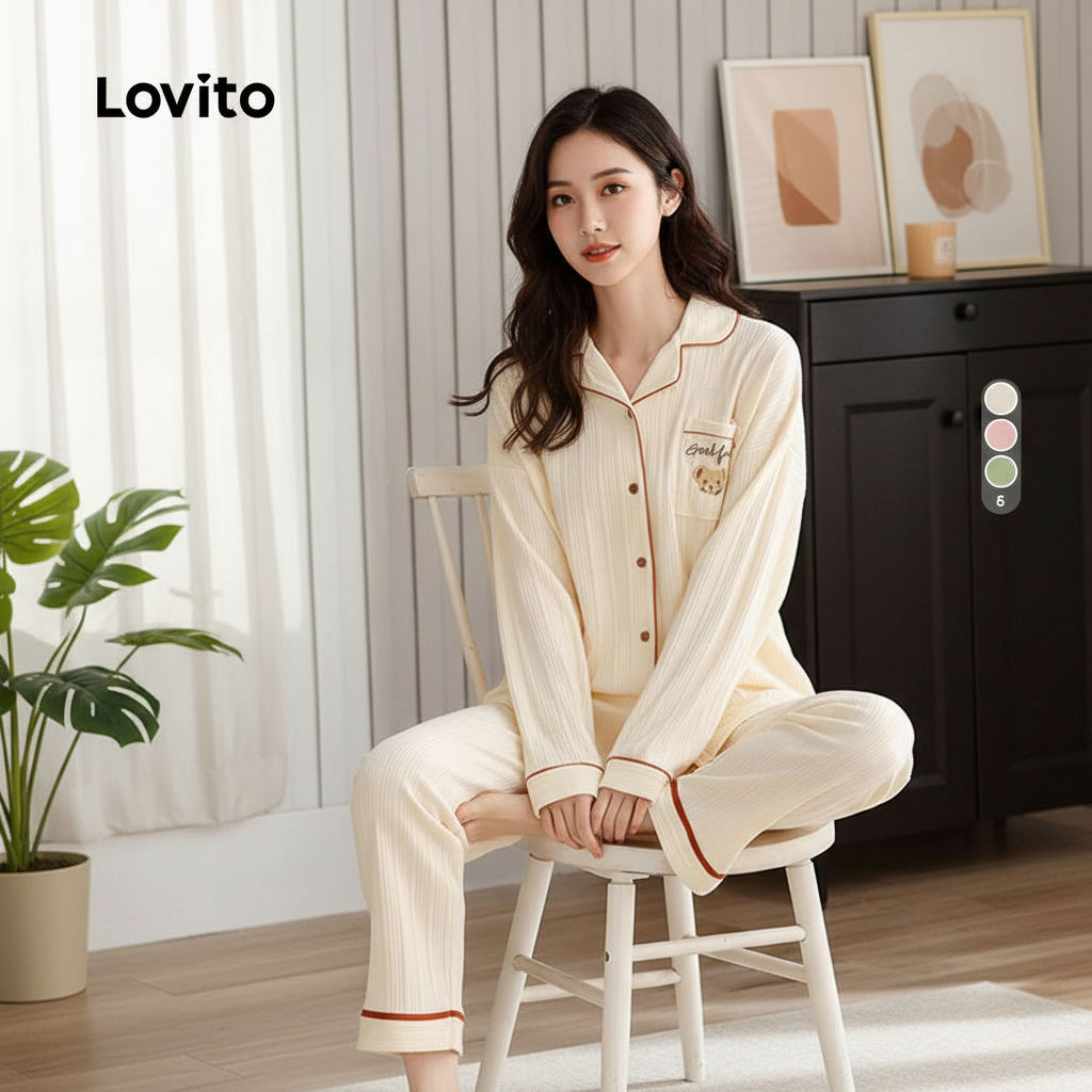 Conjunto Cardigan E Calças Pijama-NS121P2X131 em Oferta na Shopee