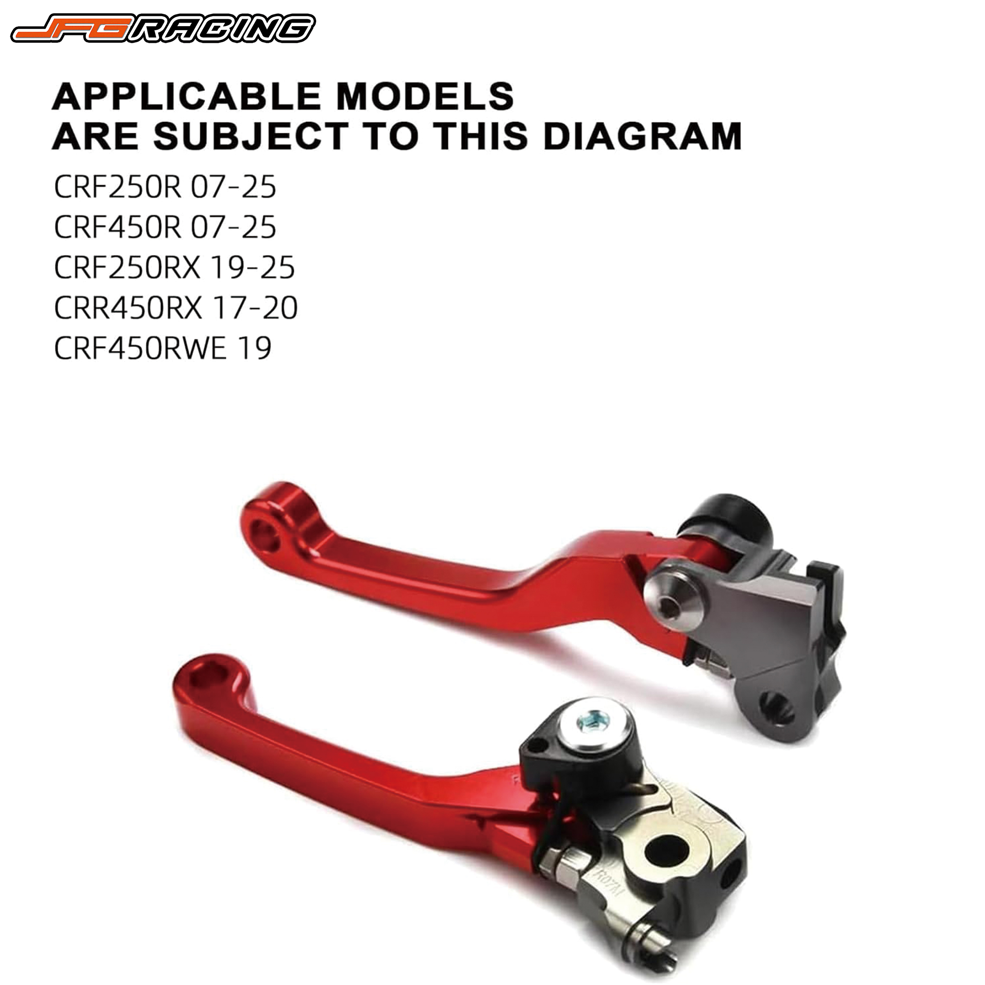 Alavanca de Embreagem e Freio para Moto de Trilha, Alavancas Articuladas Billet CNC para CRF250R 07-25/CRF450R
