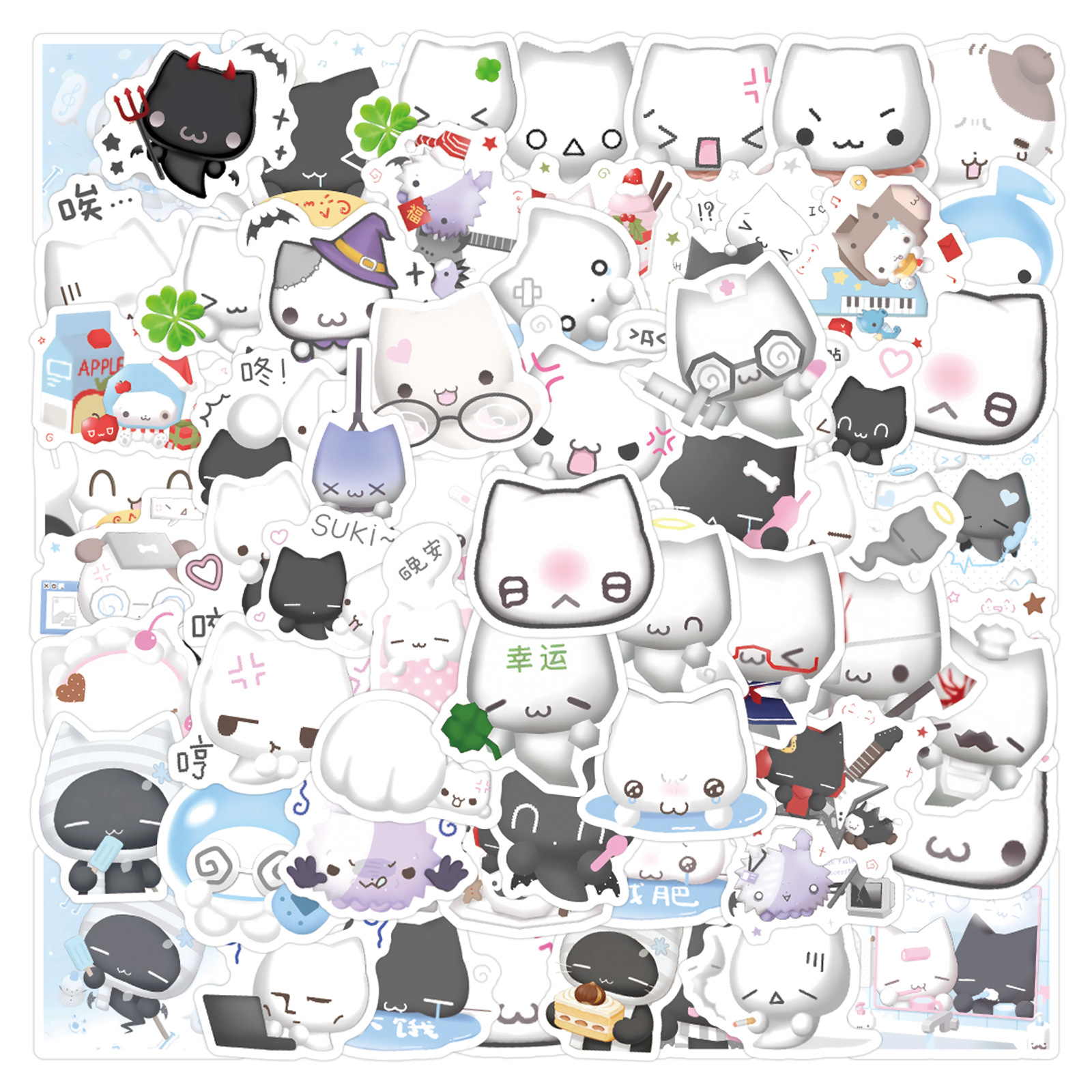 Adesivo de Desenho Grafite Ghost Pudding 400 unidades para Cartões de Verso, Laptop, Cartão-postal, Decoração Estética