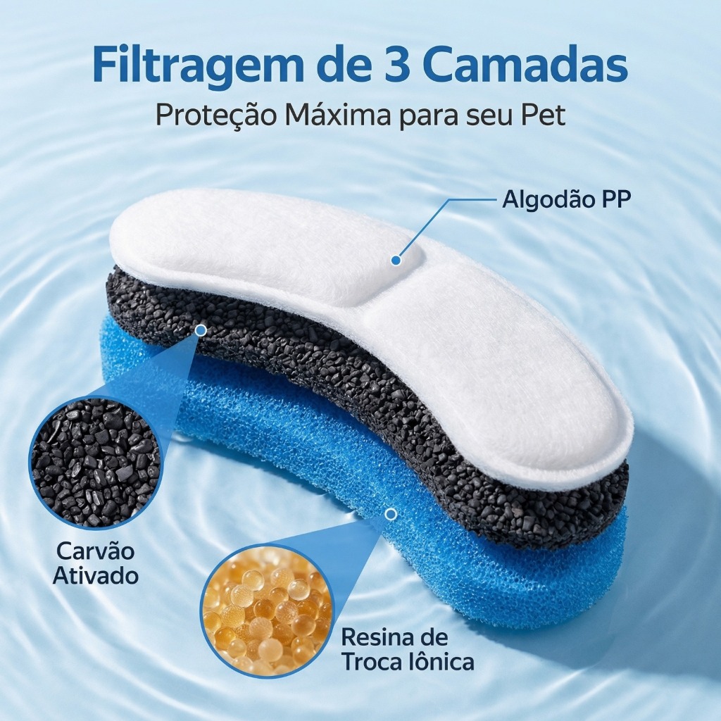 Filtro De Carvão Ativado De Substituição 4 6 12 Pacotes Para Fonte De Água Cães E Gatos 10x3x1cm