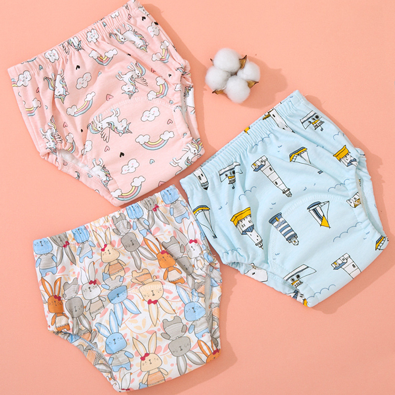 Os 5 Pçs Calças De Treinamento Recém-Nascidos Shorts Do Bebê Impressão Cor Lavável Roupa Interior Menino Menina Pano Fra