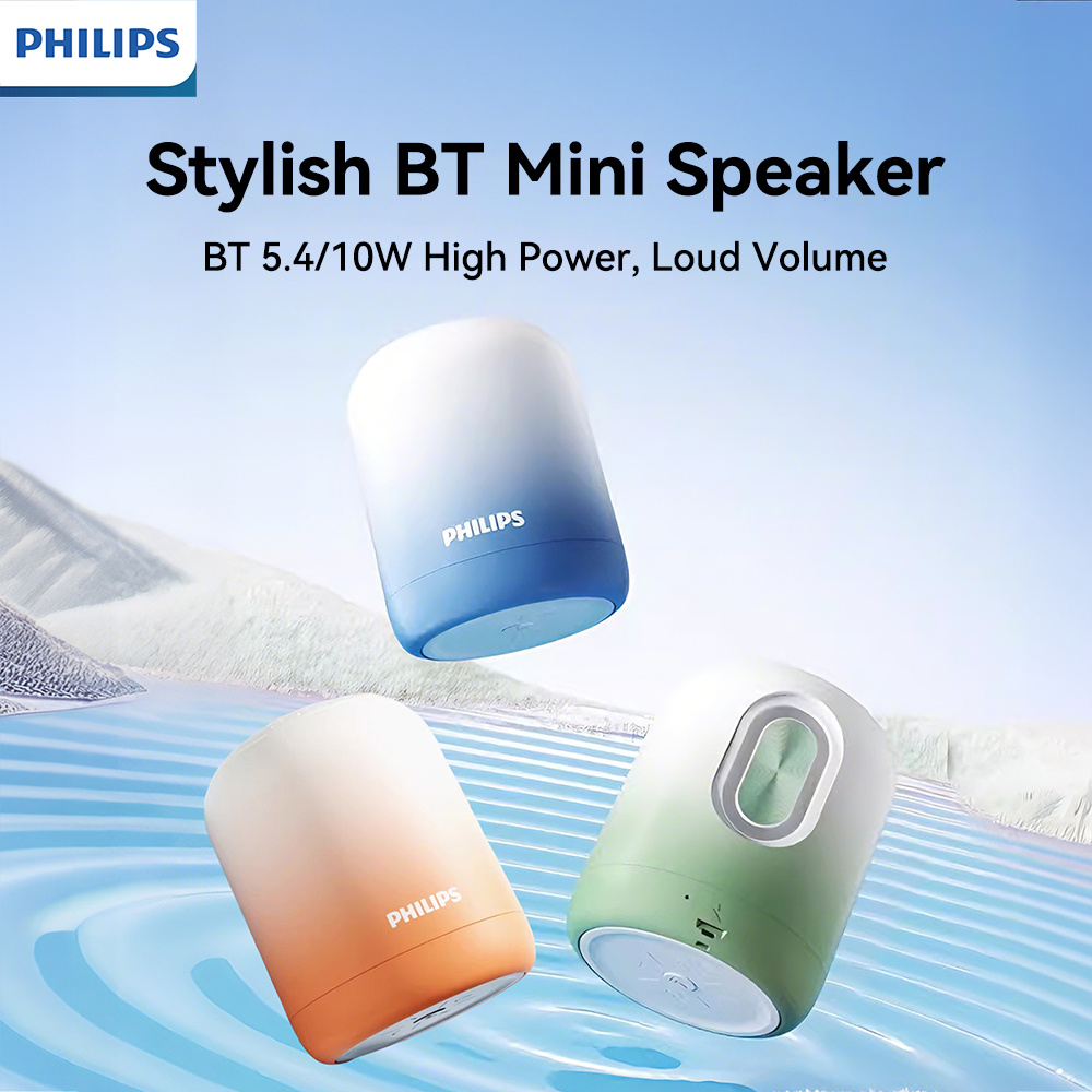 PHILIPS Alto-falante Bluetooth portátil estiloso HiFi áudio sem perda de qualidade 52mm driver de alcance total BT 5.4
