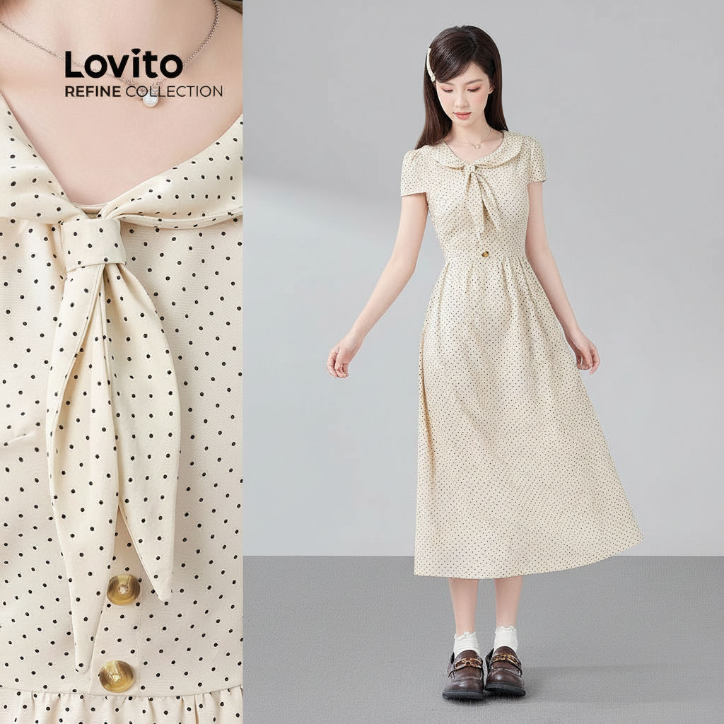 Vestido Feminino Casual com Botões Enrugados para Primavera/Verão LR26A300 em Oferta na Shopee