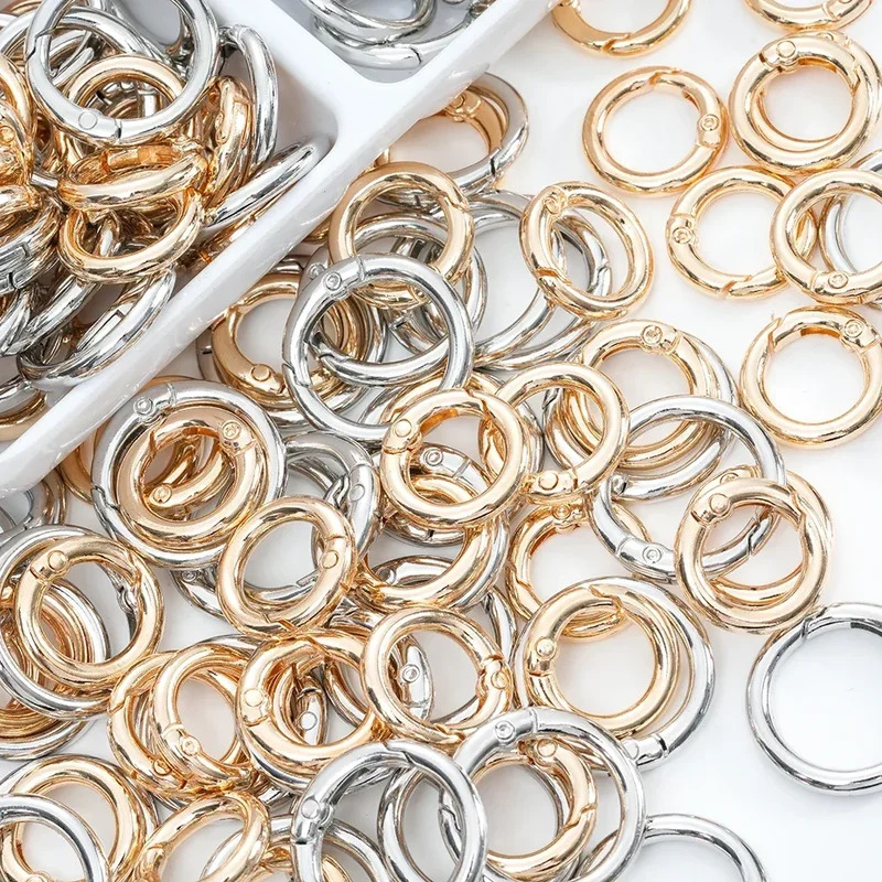 20 Pçs Metal Primavera Que Pode Ser Aberto Mosquetão Chaveiro Anéis Para Diy Cão Trela Saco Acessórios De Corrente Do Te