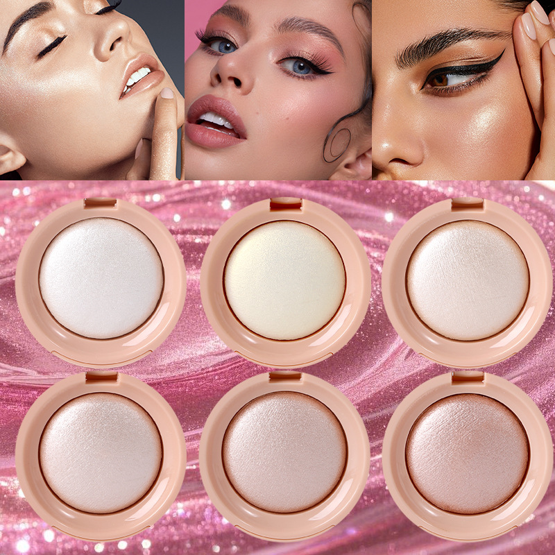 Paleta de 6 Tonalidades de Iluminador, Pó Iluminador Brilhante para Contorno do Rosto e Corpo