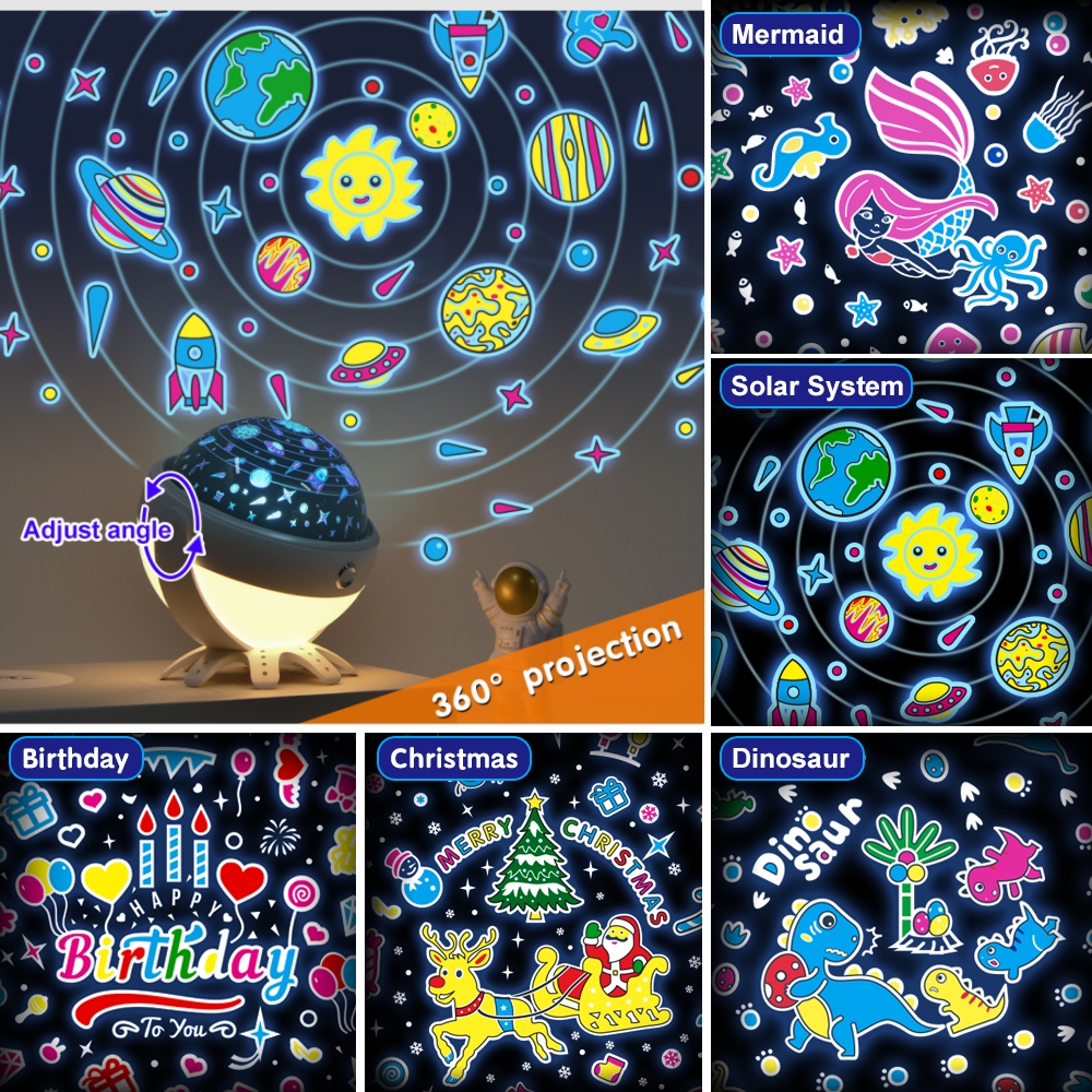 Projetor de Lâmpada Noturna Céu Estrelado, Projetor de Luz Noturna para Decoração de Quarto, Bluetooth, Rotativo, com