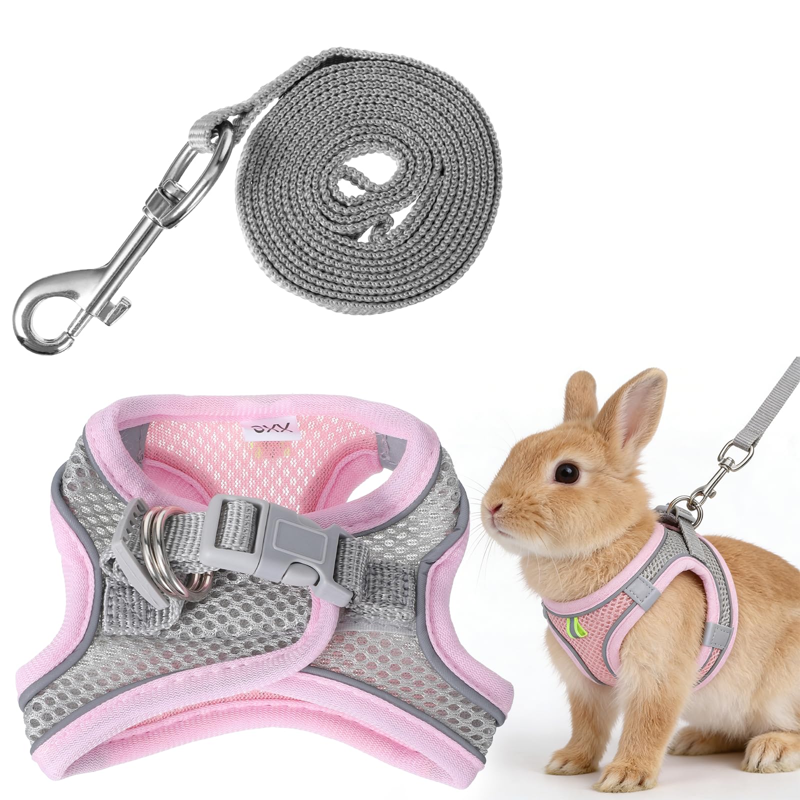 Conjunto De Arnês E Trela Reflexivo Para Animais De Estimação Ajustável Gatos , Cães Pequenos , Acessórios Pug