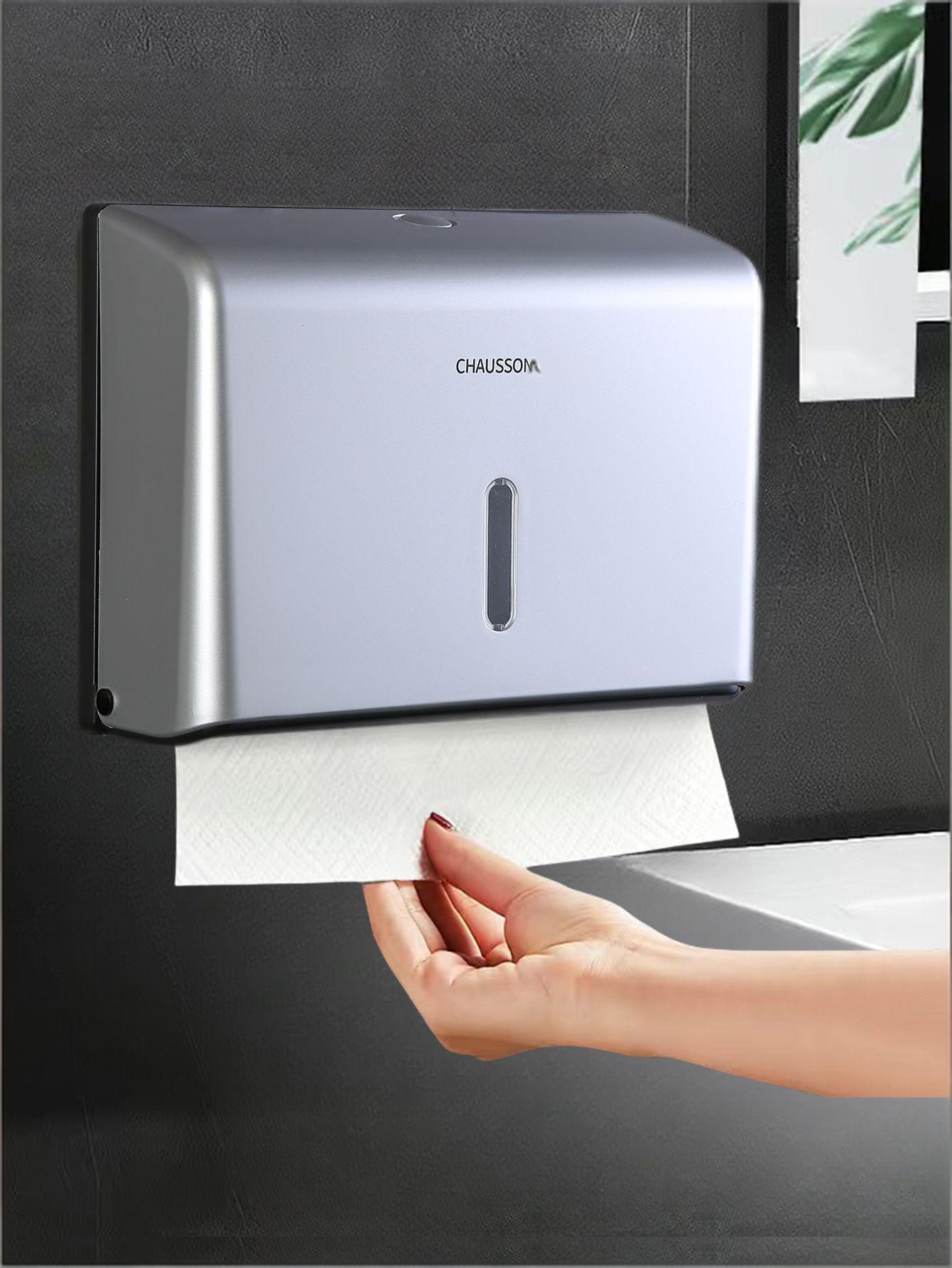Dispensador de Papel Toalha de Parede sem Furos, Caixa de Lenços de Banheiro à Prova d'Água, Suporte de Toalha de Mão