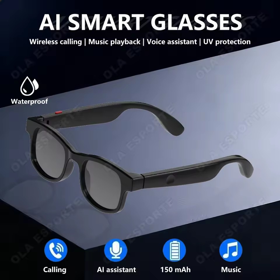 Óculos Inteligentes Bluetooth Masculino Feminino Óculos de Sol Sem Fio Chamada Multifuncional Música Touch Assistente