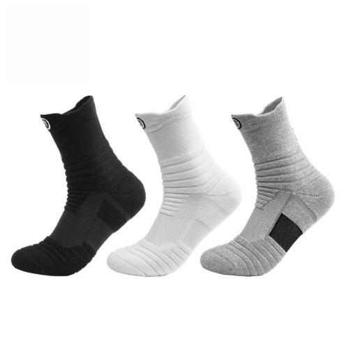 Meias Esportivas Acolchoadas Masculinas , Pacote Com 3 , Atléticas Respiráveis Para Corrida , Academia , Basquete , Anti