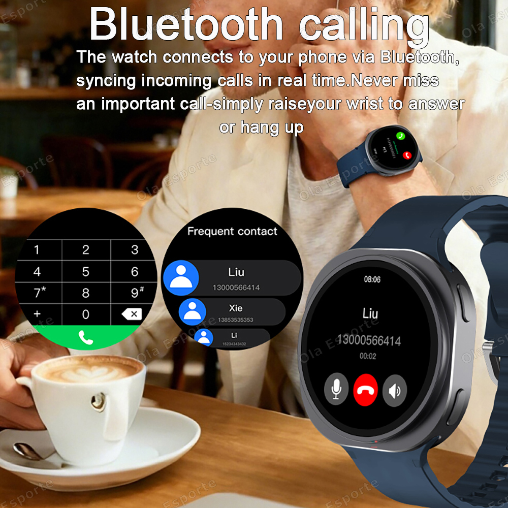 Relógio Inteligente GPS com Rastreador - Smartwatch 8 Mini à Prova d'Água, Bússola, Chamada Bluetooth, NFC, Monitor