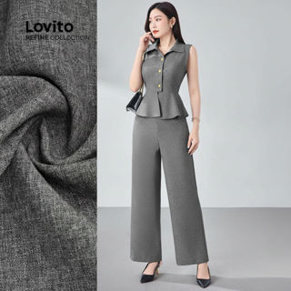 Lovito Refine Conjuntos Femininos Elegantes Retrô Sem Rugas para Primavera Verão LR12E062 em Oferta na Shopee