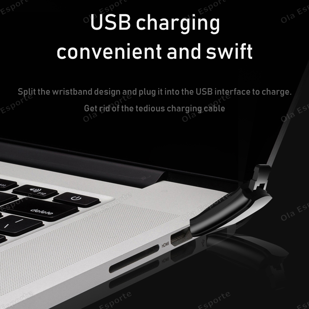 Relógio Inteligente Esportivo com Monitor de Frequência Cardíaca, Pressão Arterial, Oxigênio no Sangue, Carregamento USB — imagem 2 de 2