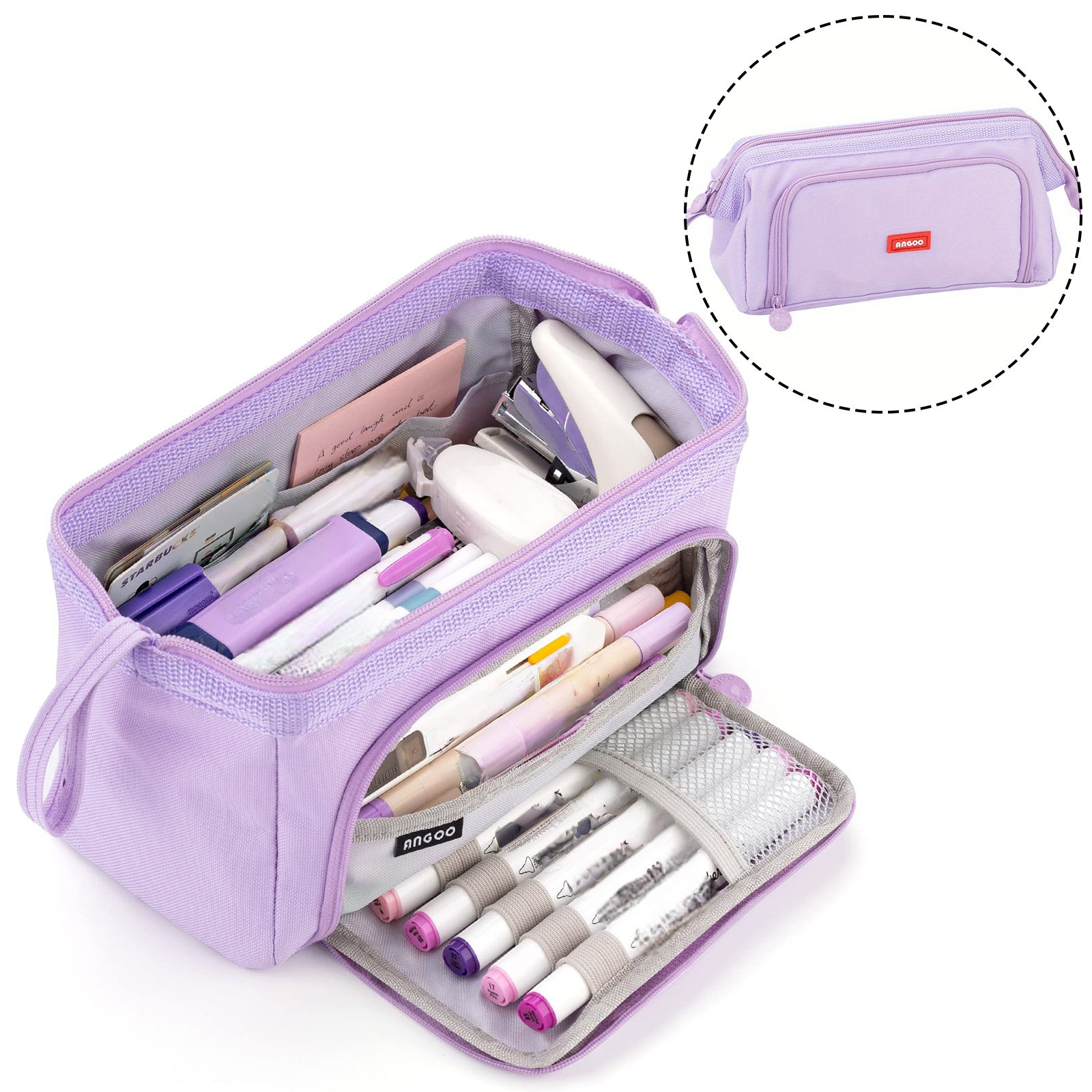 Grande Capacidade Oxford Pano Quadro De Aço Lápis Caso Organizador Caneta Armazenamento Saco Papelaria Caixa Escola Escr