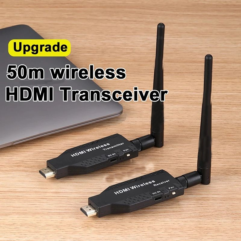 Transmissor E Receptor De Vídeo HDMI Sem Fio 50M Extensor 1080P-Adaptador De Espelhamento De Tela Para Câmera PC TV Proj