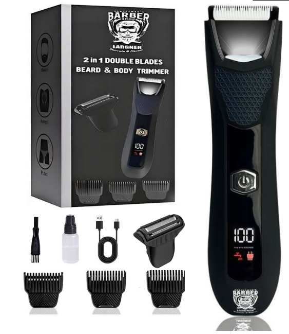 Barbeador elétrico premium para o corpo, bateria de longa duração, recarregável por USB, à prova d'água com display LED