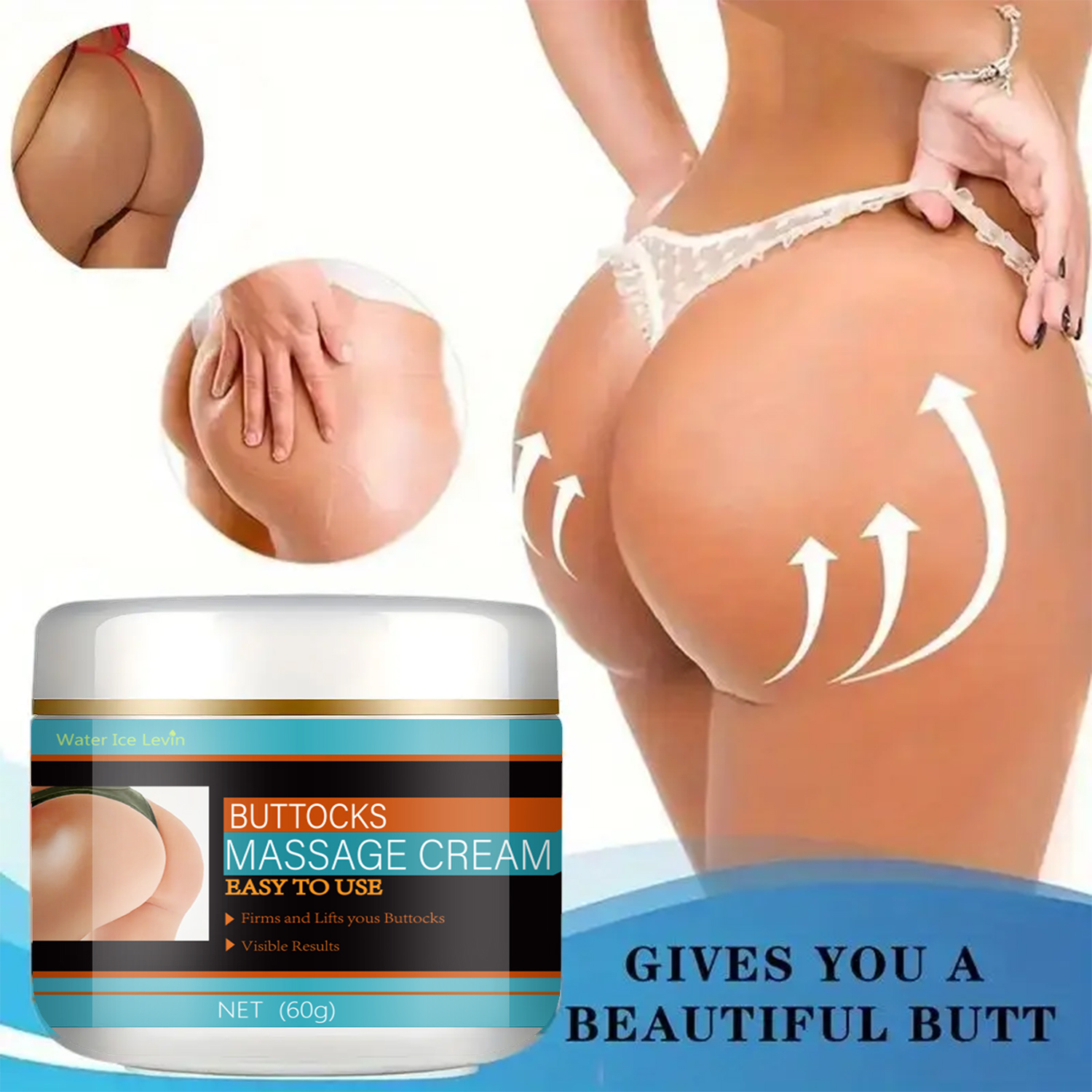 Creme de Massagem Hidratante para Modelar e Firmar o Corpo com Glicerina, Camomila e Ácido Hialurônico - 60g