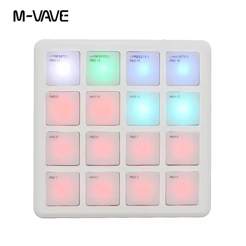 M-VAVE SK-16 SMC PAD Pocket Pad Controladora MIDI portátil sem fio 16 pads adequados para teclado de percussão com
