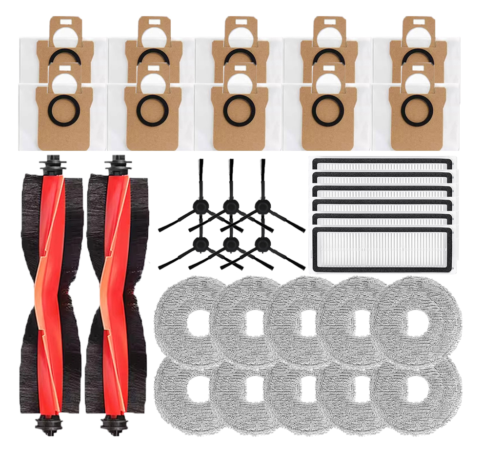  Para o Robô de Limpeza de Piso Xiaomi X20 Pro / Max / D102GL / D109GL – Peças de Reposição: Escova Principal, Escovas