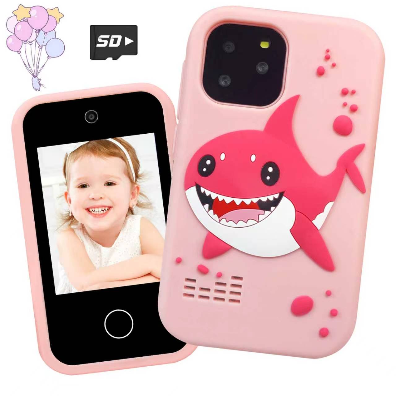 Smartphone Infantil 2.8 Polegadas com Tela HD Sensível ao Toque, Câmeras Duplas para Fotos e Vídeos, Lanterna, Relógio,