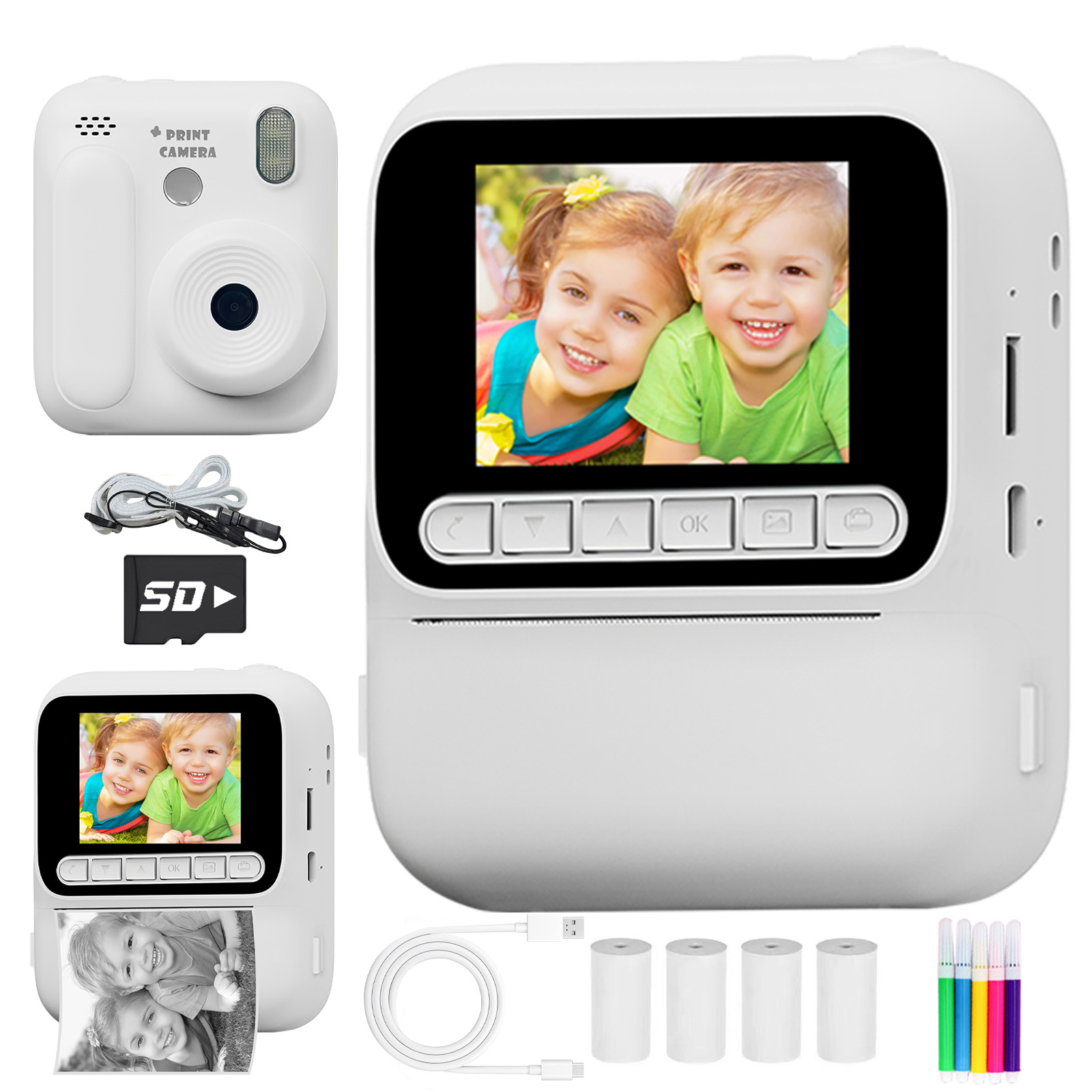 Câmera Instantânea Polaroid Print Cam Dispositivo Digital Compacto Criativo Filme Fotográfico Portátil Diversão Ao Ar Li