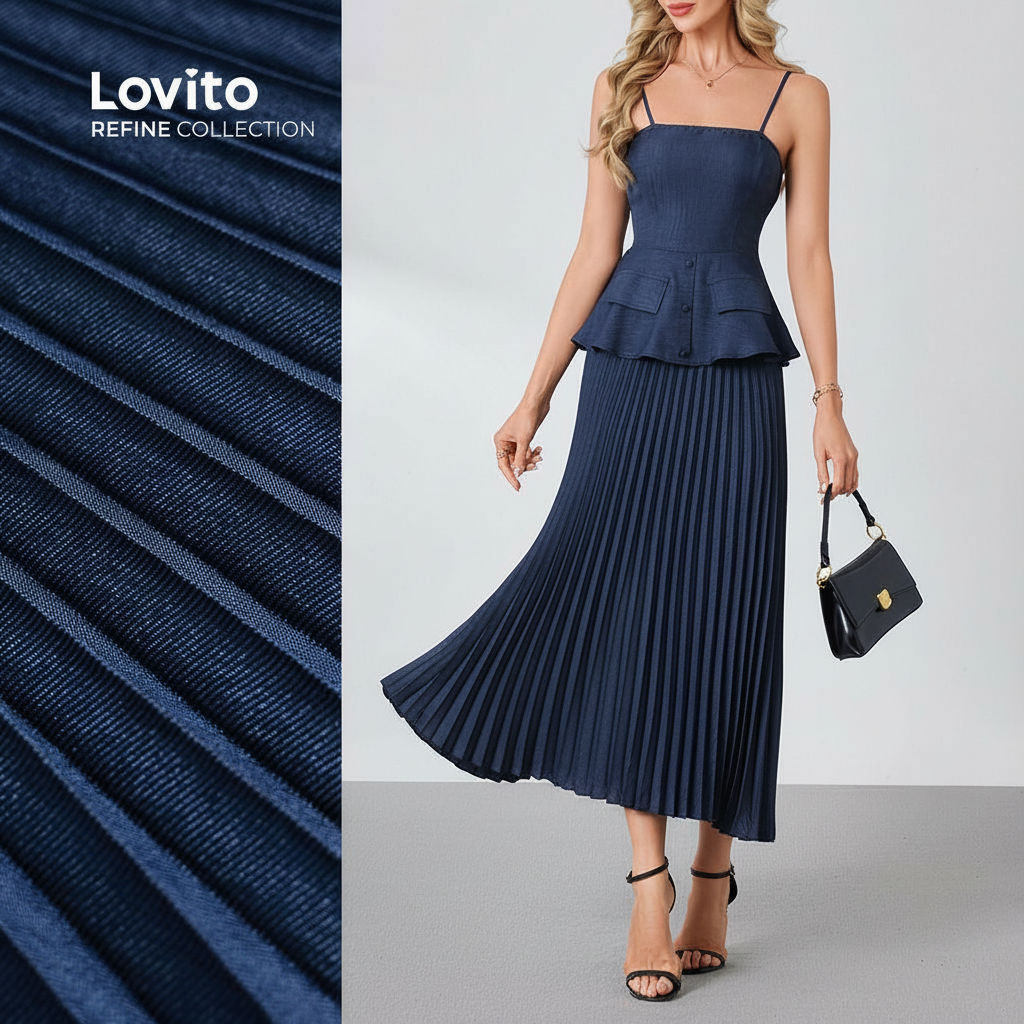 Refine by Lovito Camisas ou Calças Sofisticadas com Pregas e Botões para Primavera Verão LR18L053 em Oferta na Shopee