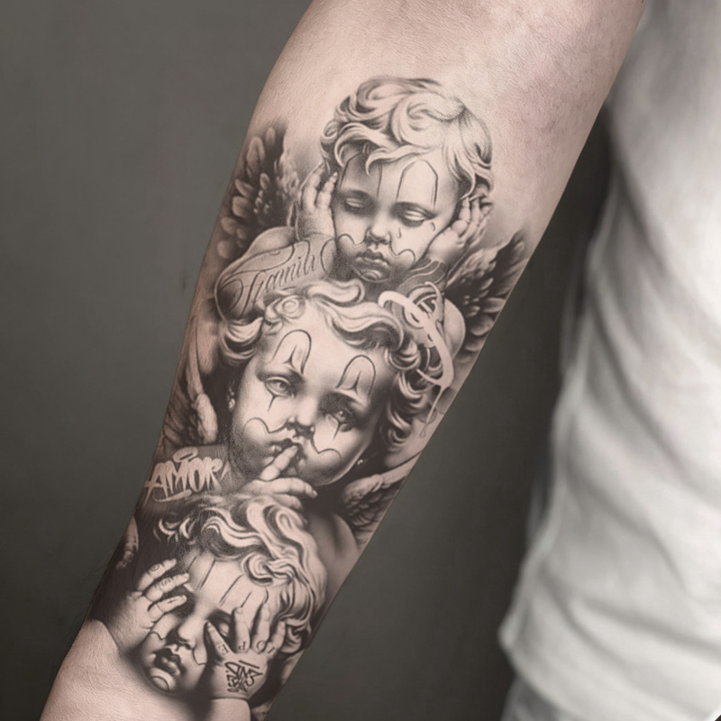 Tatuagem Temporária De Ervas De Anjo À Prova D'água Com Duração De Cinquenta Dias Arte Corporal Realista