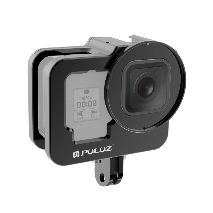 PULUZ para GoPro HERO13 Preto /12 Preto /11 Preto /10 Preto /9 Preto Carcaça Reforçada em Alumínio CNC com Estrutura de