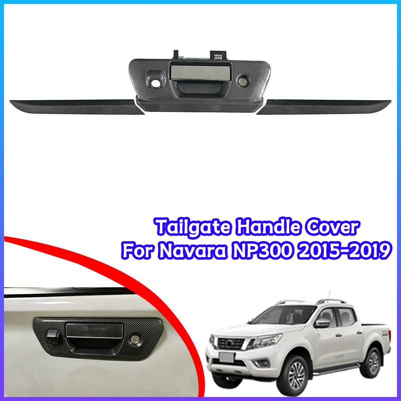 Tampa Da Maçaneta da Porta Traseira Para Nissan Navara Frontier Estilo Fibra de Carbono Acessórios Exteriores