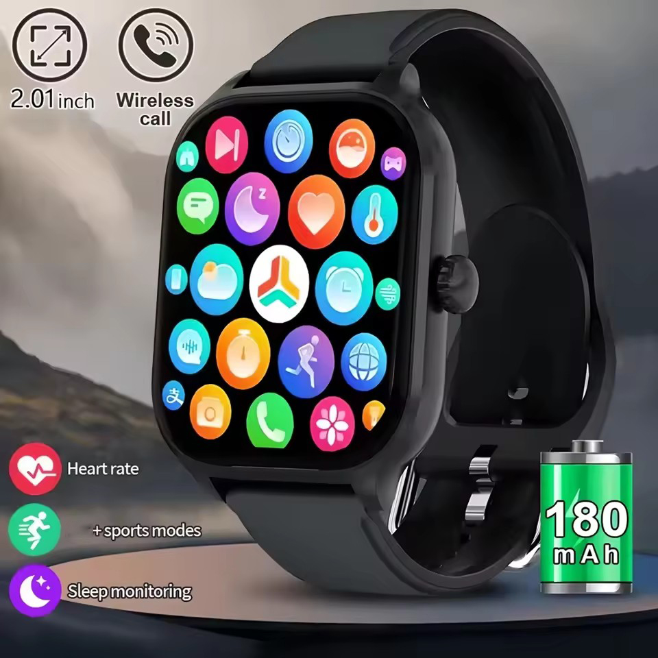 Novo 2.01 Smartwatch Dial Resposta Chamada Monitor De Saúde Monitoramento Do Sono Esportes Relógio Inteligente Masculino