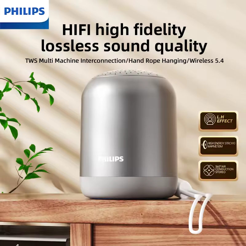 Philips TAS1110 Mini Alto-Falante Sem Fio Bluetooth HiFi Multi Dispositivo Interconexão Portátil Pro