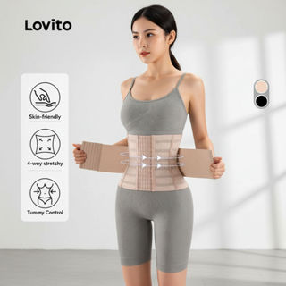 Lovito Modelador Casual com Botão Aprimorado Elasticidade Suave Controle Abdominal 4 Vias para Mulheres LNE126116 em Oferta na Shopee