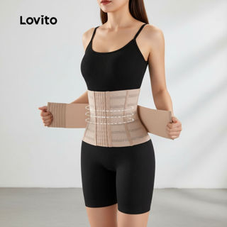 Lovito Modelador Casual com Botão Aprimorado Elasticidade Suave Controle Abdominal 4 Vias para Mulheres LNE126116 em Oferta na Shopee