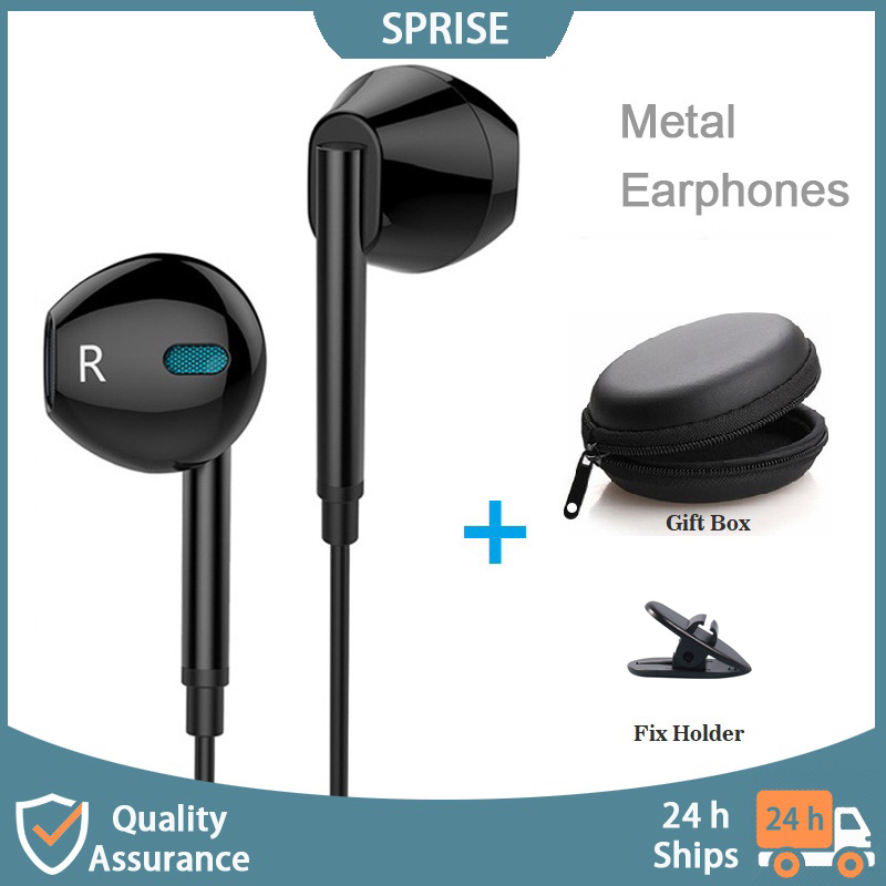 SPRISE M15 Fones De Ouvido Semi-In-Ear Com Fio Metal Baixo Alta Fidelidade Microfone Em Linha 3.5mm/Tipo-C Universal Par