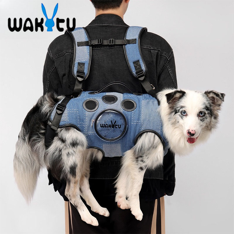 Mochila pet para cães com arnês pet respirável para cães pequenos, médios e grandes. Porta-pet portátil para ciclismo.