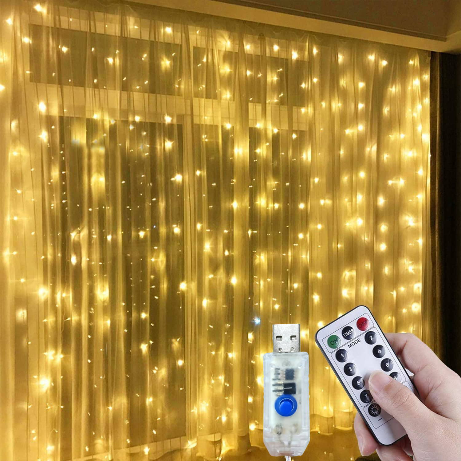 3M 300 Luz De Cortina LED 8 Modos De Iluminação Luzes De Fada De Fadas USB Para Decorações De Natal