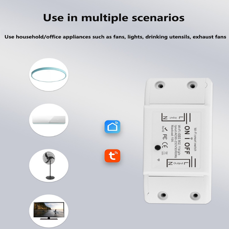 Módulo Tuya Diy mini Interruptor Inteligente Wi-Fi-Controle De Voz Com Temporizador De Aplicativo De Vida