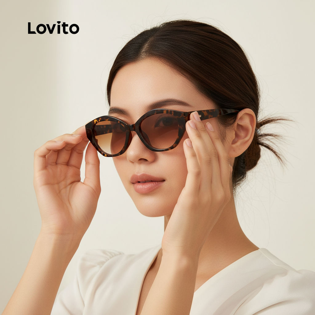 Lovito Óculos de Sol Casual com Lente Degradê LFA105143