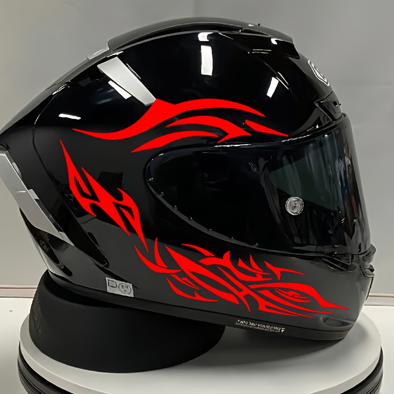 Decalques Impermeáveis Do Projeto Da Chama Vinil Para O Capacete Motocicleta