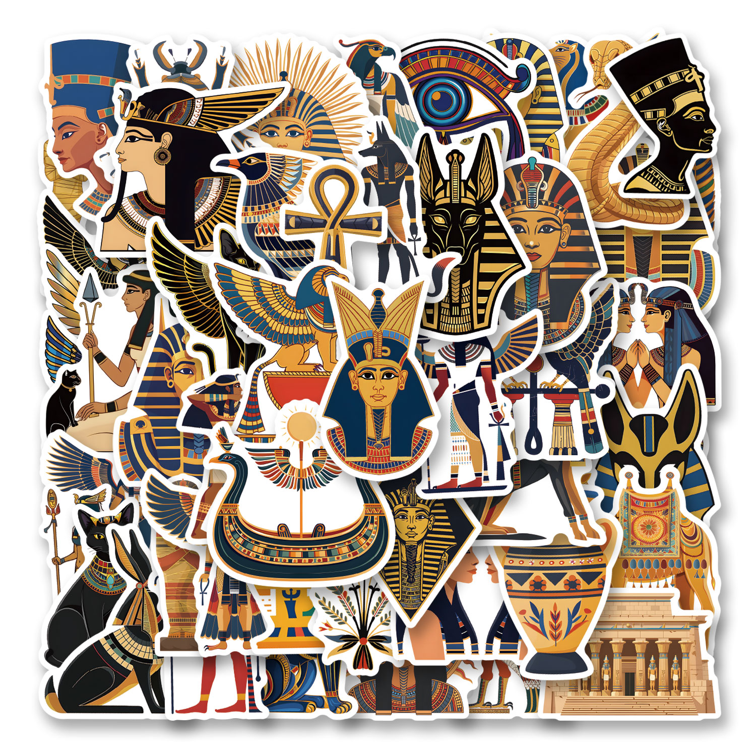 Egito Arte Adesivos Estéticos Bonitos À Prova D'água De Animais Telefone 250pcs Retro Y2K Estilo Anime Para Laptop Mala