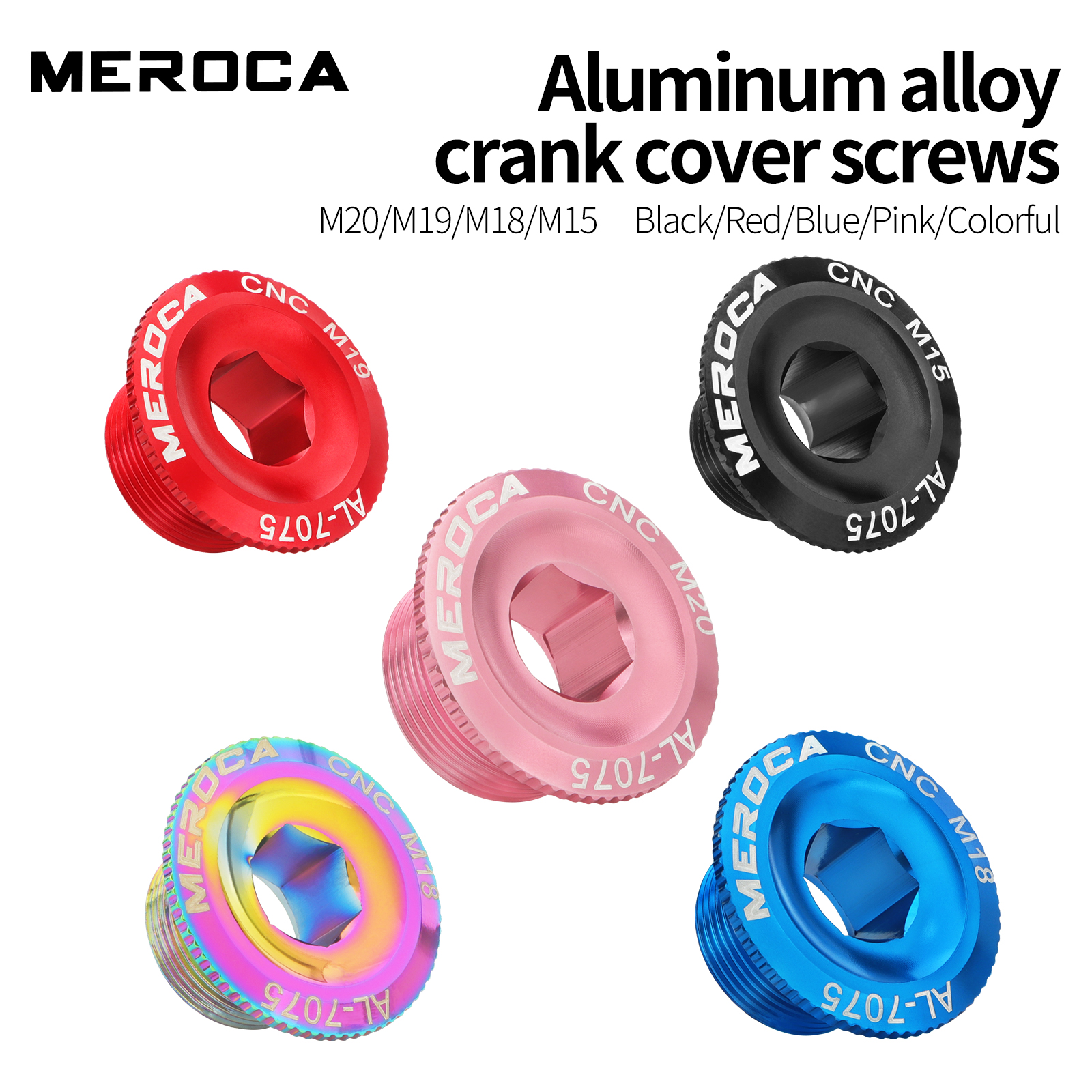 MEROCA Parafuso de Rotor para Pedivela de Alumínio M15 M18 M19 M20mm Compatível com Pedivelas Shimano IXF